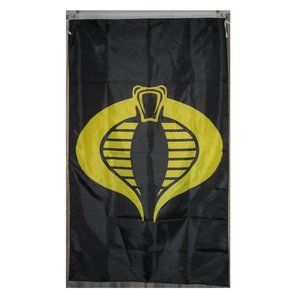 G.I. Joe Cobra 3'x5' vertical Flag Banner Black & Yellow Cobra Serpentor Destro